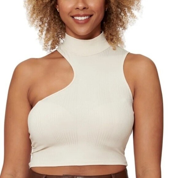 Sofia Richie X Bar III Side Cutout Crop Top Sleeveless tan S Small New - Picture 2 of 5